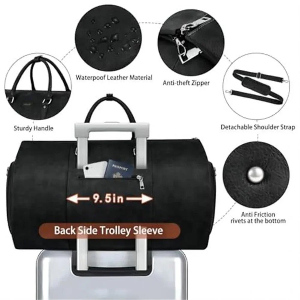 Men's 3Pcs Garment Duffel Bag Convertible Suitcase Bag
